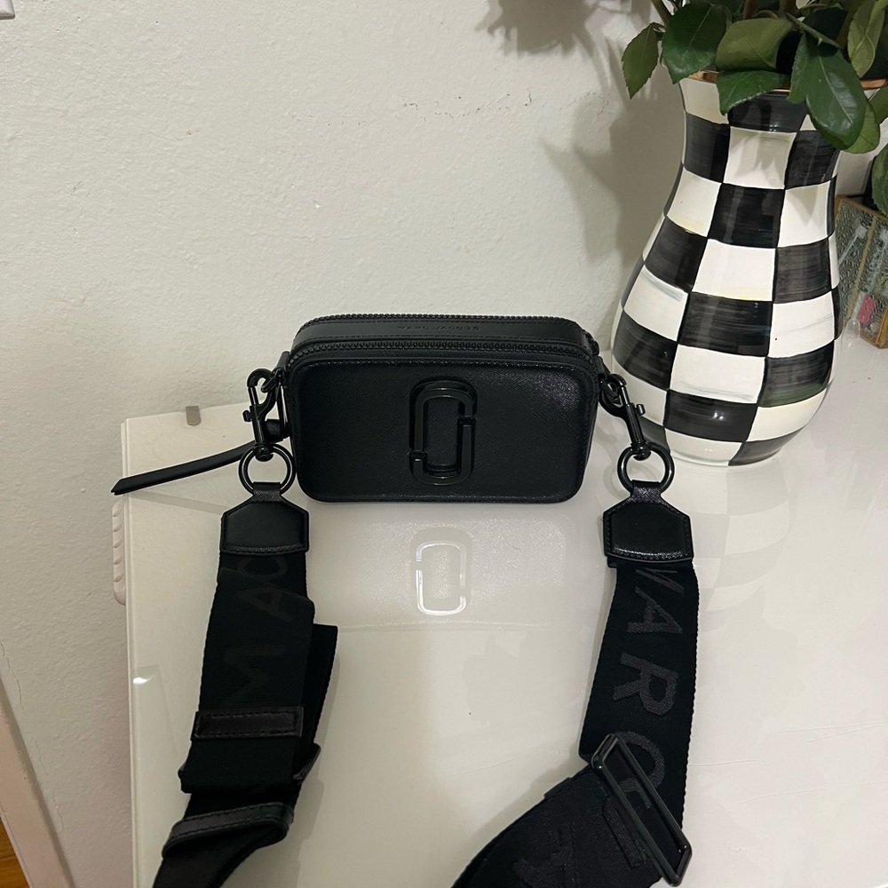 Black Crossbody Bag with Strap